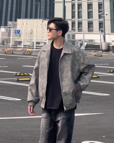 GS No. 111 Suede Bomber Jacket - Gentleman's Seoul - 