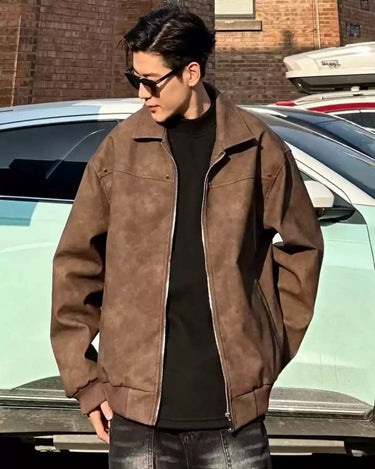 GS No. 111 Suede Bomber Jacket - Gentleman's Seoul - 