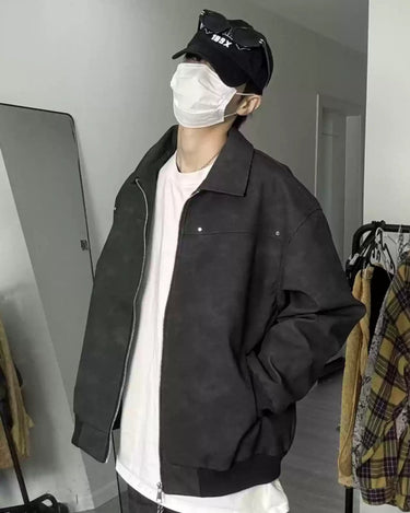 GS No. 111 Suede Bomber Jacket - Gentleman's Seoul - 