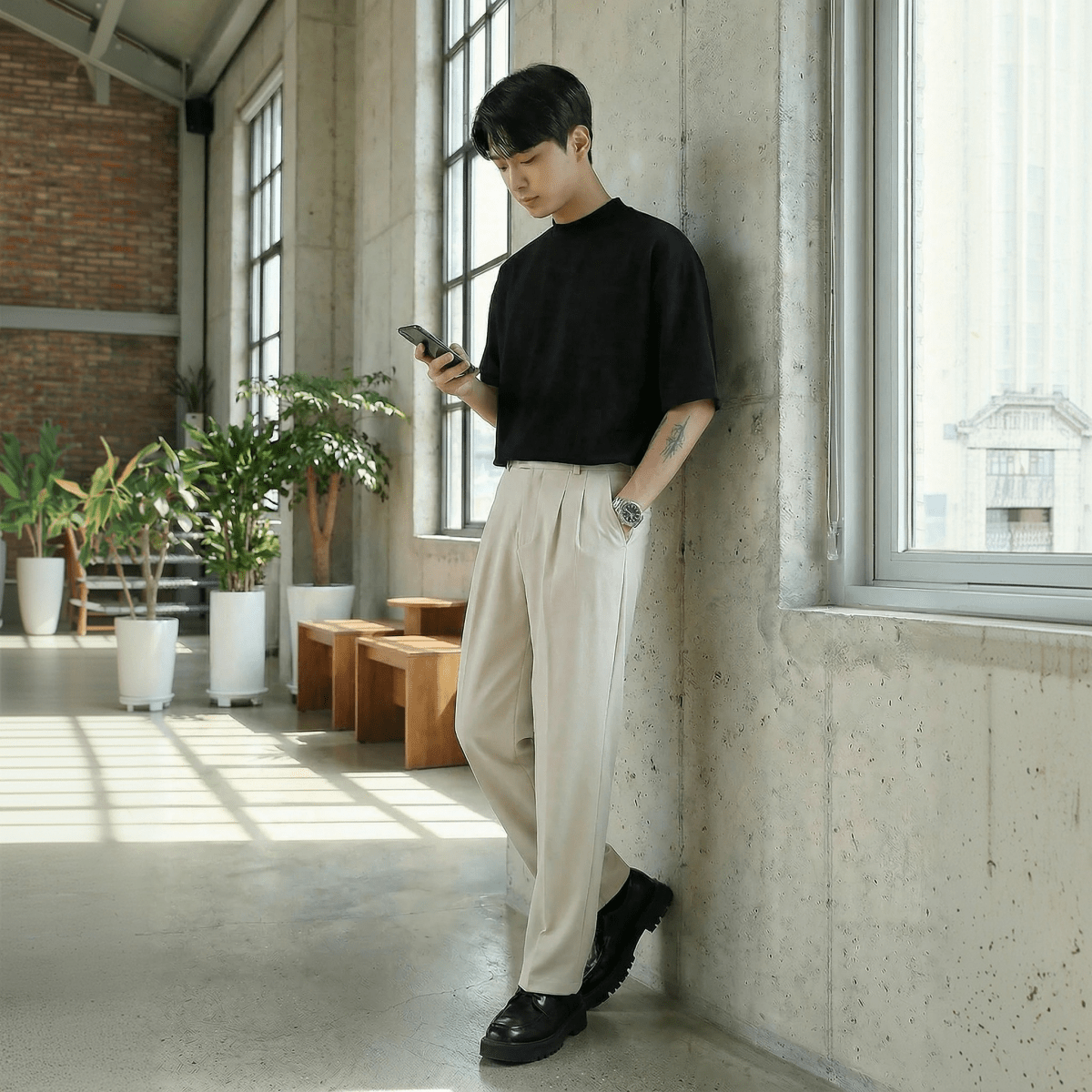 GS No. 127 Casual Loose Pants Gentleman's Seoul GS No. 127 Casual Loose Pants Gentleman's Seoul