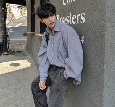 GS No. 337 Korean Striped Shirt - Gentleman's Seoul - 