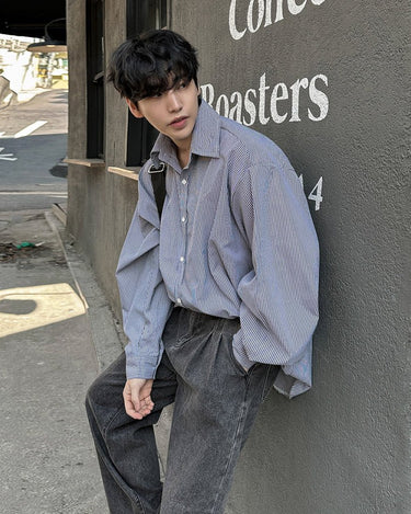 GS No. 337 Korean Striped Shirt - Gentleman's Seoul - 