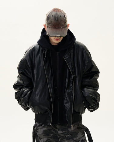 GS No. 364 Leather Bomber Jacket - Gentleman's Seoul - 