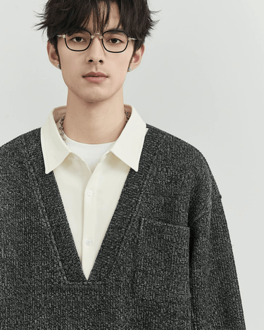 GS No. 371 V - neck Sweater - Gentleman's Seoul - 