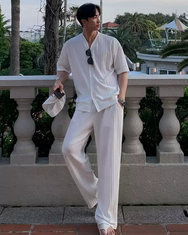 GS No. 390 Lazy Pleated T-shirts/Pants - Gentleman's Seoul - 