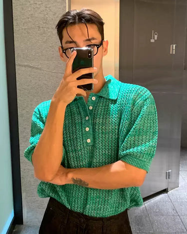 GS No. 392 Hollow Knitted T-shirt - Gentleman's Seoul - 