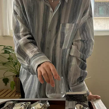 GS No. 395 Lazy Striped Shirt - Gentleman's Seoul - 