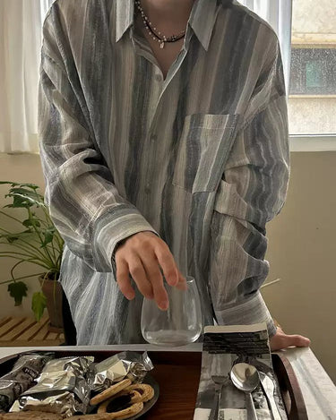 GS No. 395 Lazy Striped Shirt - Gentleman's Seoul - 