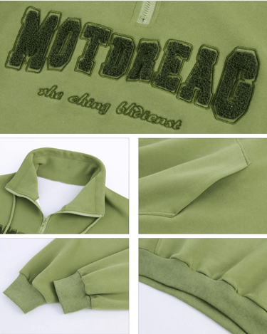 GS No. 407 Motoreag Quarter - zip Sweater - Gentleman's Seoul - 