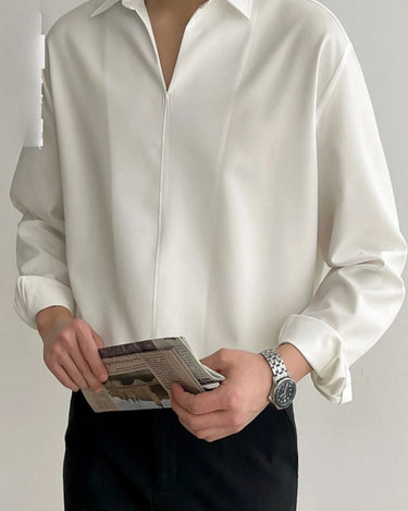 GS No. 72 V - neck Collared Shirt - Gentleman's Seoul - 