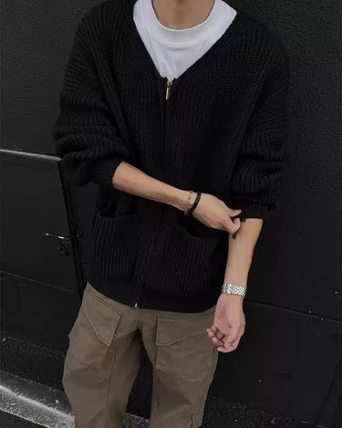 GS No. 84 Knitted Zip - up Cardigan - Gentleman's Seoul - 