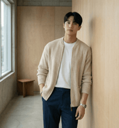 GS No. 84 Knitted Zip - up Cardigan - Gentleman's Seoul - 