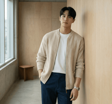 GS No. 84 Knitted Zip - up Cardigan - Gentleman's Seoul - 