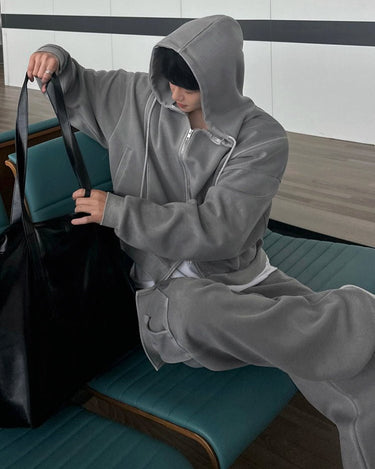 GS No. 94 Grey Zip - up Hoodie/Sweatpants - Gentleman's Seoul - 