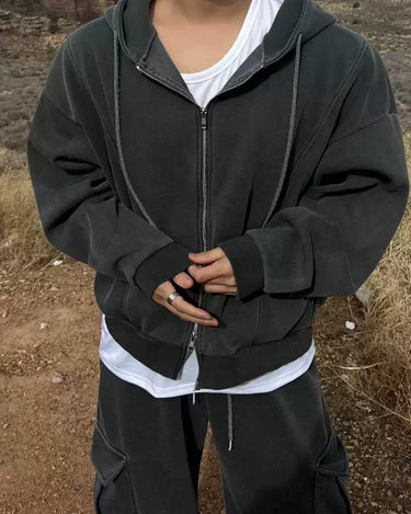 GS No. 94 Grey Zip - up Hoodie/Sweatpants - Gentleman's Seoul - 