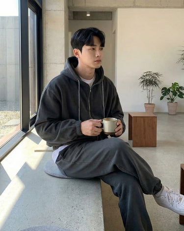 GS No. 94 Grey Zip-up Hoodie/Sweatpants – Gentleman's Seoul
