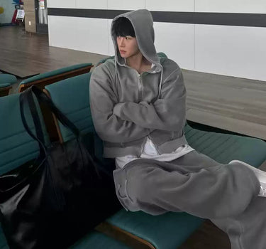 GS No. 94 Grey Zip - up Hoodie/Sweatpants - Gentleman's Seoul - 