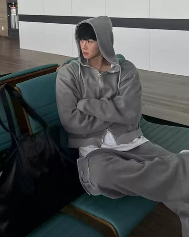 GS No. 94 Grey Zip - up Hoodie/Sweatpants - Gentleman's Seoul - 