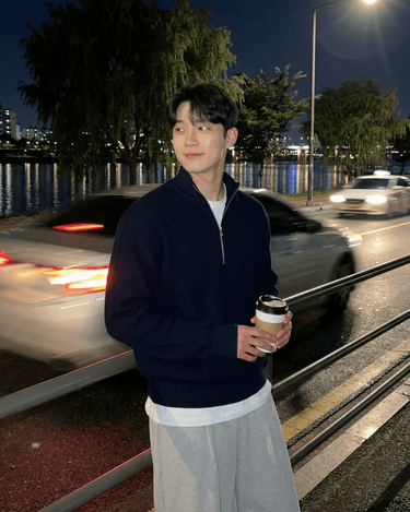 トップス korea_men. GS No. 96 Korean Loose Quarter-zip Pullover – Gentleman's Seoul