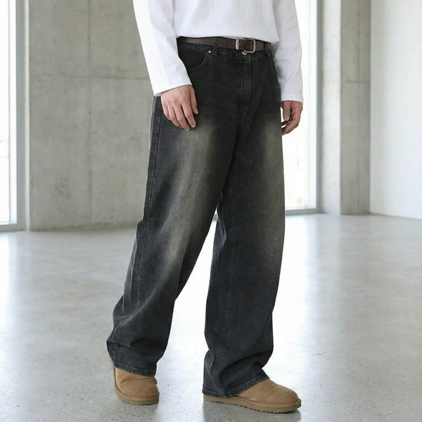 GS No. 97 Washed Black Loose Jeans – Gentleman's Seoul