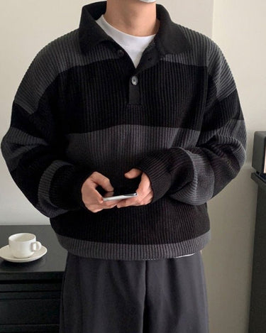 GS No. 102 Korean Stripe Knit Sweater - Gentleman's Seoul -