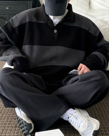 GS No. 102 Korean Stripe Knit Sweater - Gentleman's Seoul -