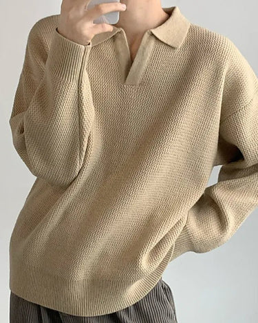 GS No. 114 Knitted Collared Sweater - Gentleman's Seoul -