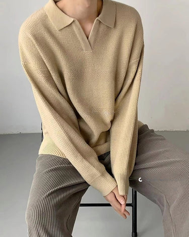 GS No. 114 Knitted Collared Sweater - Gentleman's Seoul -