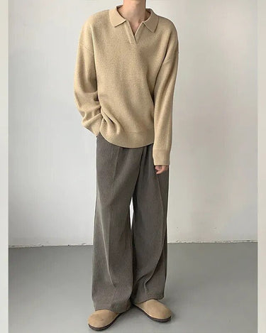 GS No. 114 Knitted Collared Sweater - Gentleman's Seoul -