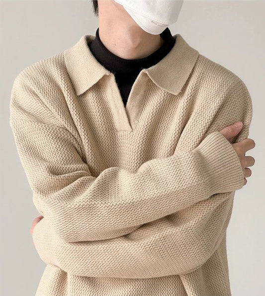 GS No. 114 Knitted Collared Sweater - Gentleman's Seoul -