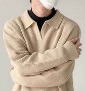 GS No. 114 Knitted Collared Sweater - Gentleman's Seoul -