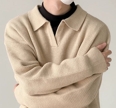 GS No. 114 Knitted Collared Sweater - Gentleman's Seoul -