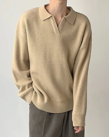 GS No. 114 Knitted Collared Sweater - Gentleman's Seoul -