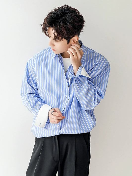 GS No. 125 Loose Striped Shirt - Gentleman's Seoul -