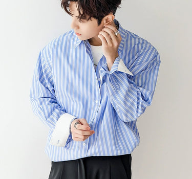 GS No. 125 Loose Striped Shirt - Gentleman's Seoul -