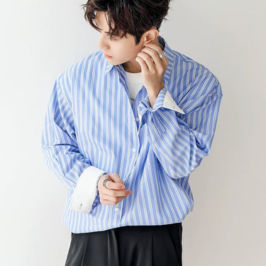 GS No. 125 Loose Striped Shirt - Gentleman's Seoul -