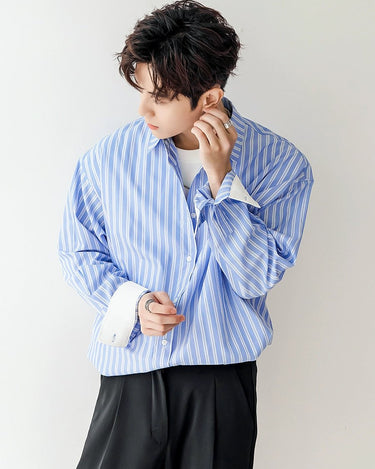 GS No. 125 Loose Striped Shirt - Gentleman's Seoul -