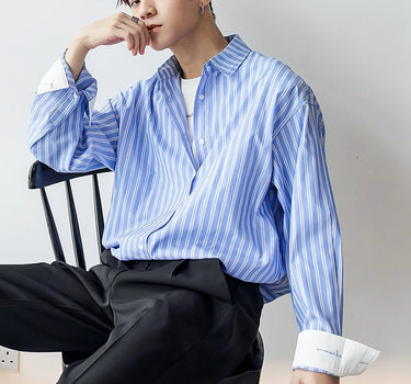 GS No. 125 Loose Striped Shirt - Gentleman's Seoul -