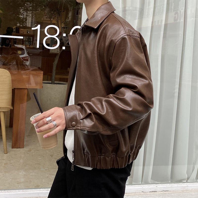 GS 14 Loose Leather Jacket – Gentleman's Seoul - Main Image