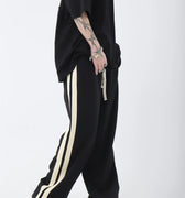 GS No. 163 Striped Loose Jogger Pants - Gentleman's Seoul -