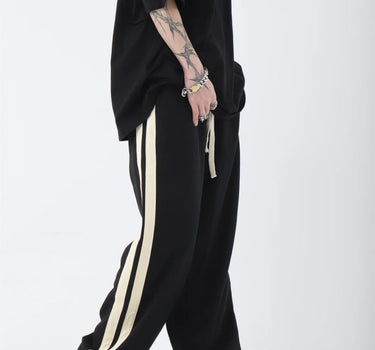 GS No. 163 Striped Loose Jogger Pants - Gentleman's Seoul -