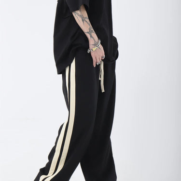 GS No. 163 Striped Loose Jogger Pants - Gentleman's Seoul -