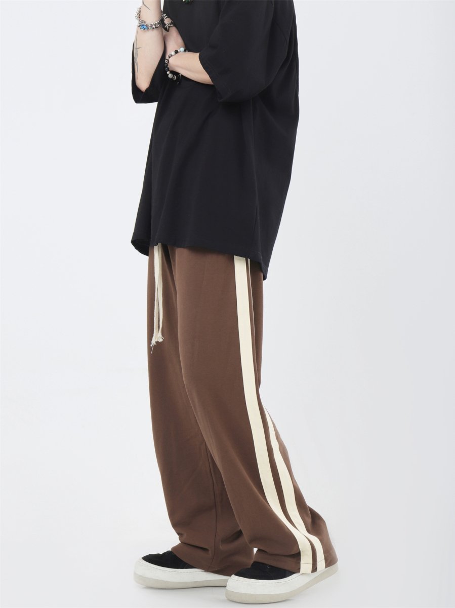 GS No. 163 Striped Loose Jogger Pants - Gentleman's Seoul -