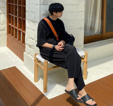 GS No. 46 Pleated Oversized T-Shirt and Pants - Gentleman's Seoul -