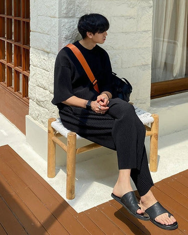 GS No. 46 Pleated Oversized T-Shirt and Pants - Gentleman's Seoul -