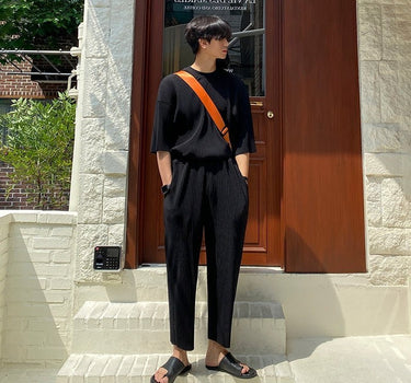 GS No. 46 Pleated Oversized T-Shirt and Pants - Gentleman's Seoul -
