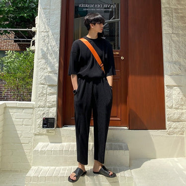GS No. 46 Pleated Oversized T-Shirt and Pants - Gentleman's Seoul -
