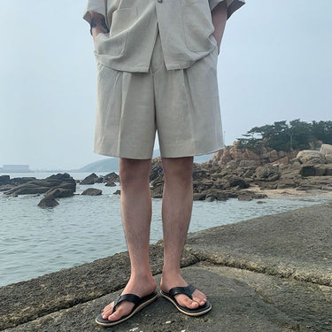 GS No. 56 Linen Summer Shirts and Shorts Set - Gentleman's Seoul