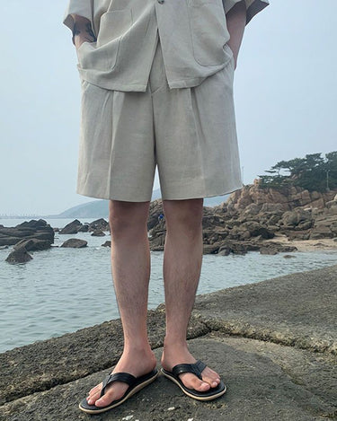 GS No. 56 Linen Summer Shirts and Shorts Set - Gentleman's Seoul