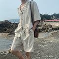 GS No. 56 Linen Summer Shirts and Shorts Set - Gentleman's Seoul